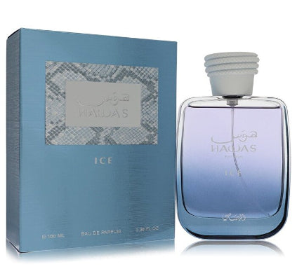 HACUAS Ice perfume bottle and packaging on a white background