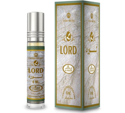 Crown Perfumes Lord perfume bottle and packaging on a white background