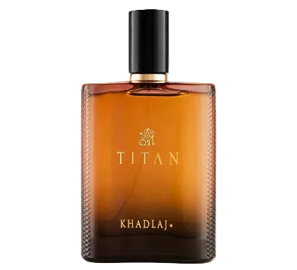 Titan Khadlaj perfume bottle with a black cap on a white background